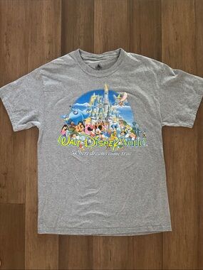 Disney Gray Adult Graphic Tee - Where Dreams Come True